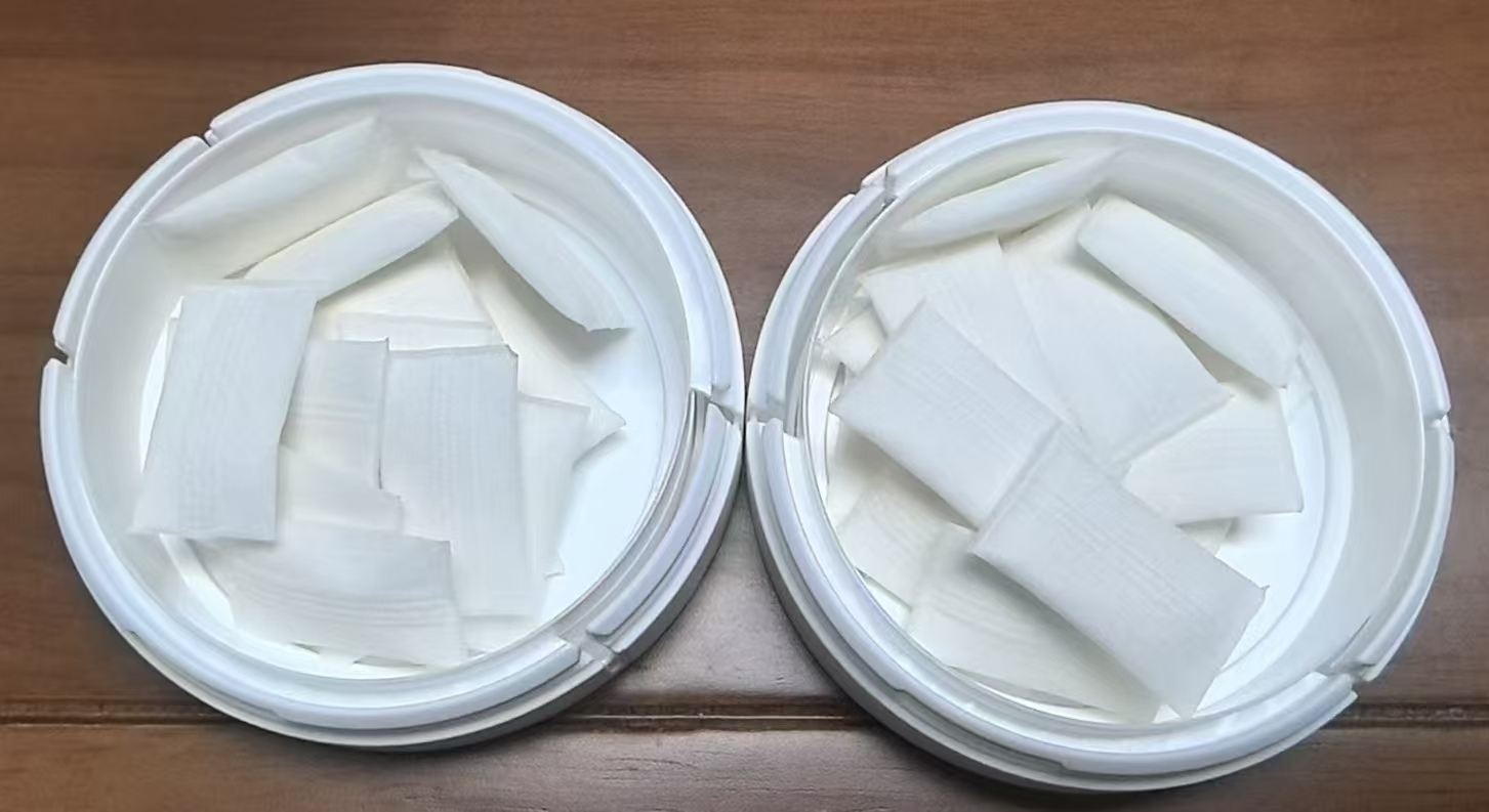 white, black and yellow color snus tobacco nicotine pouch filter fabric